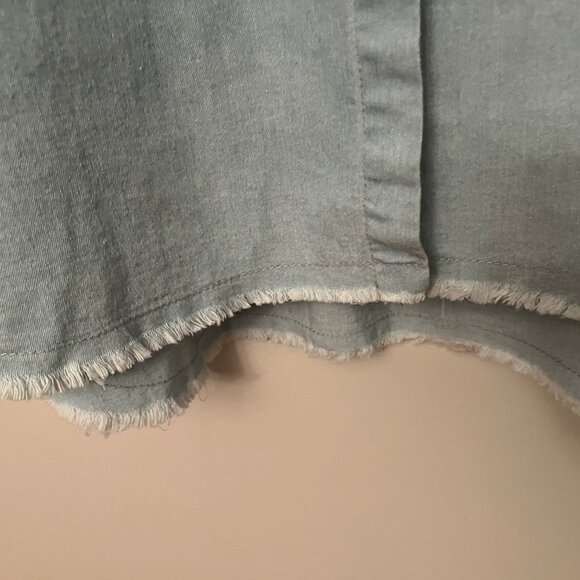 Blue-Gray Fringed Button-Down - Picture 5 of 7